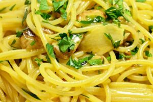 Spaghetti Aglio e olio trucco chef